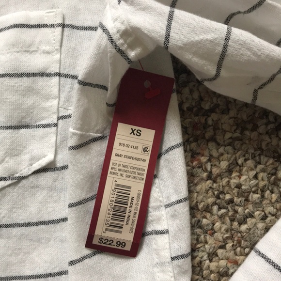 White and gray striped button-down - Picture 4 of 4